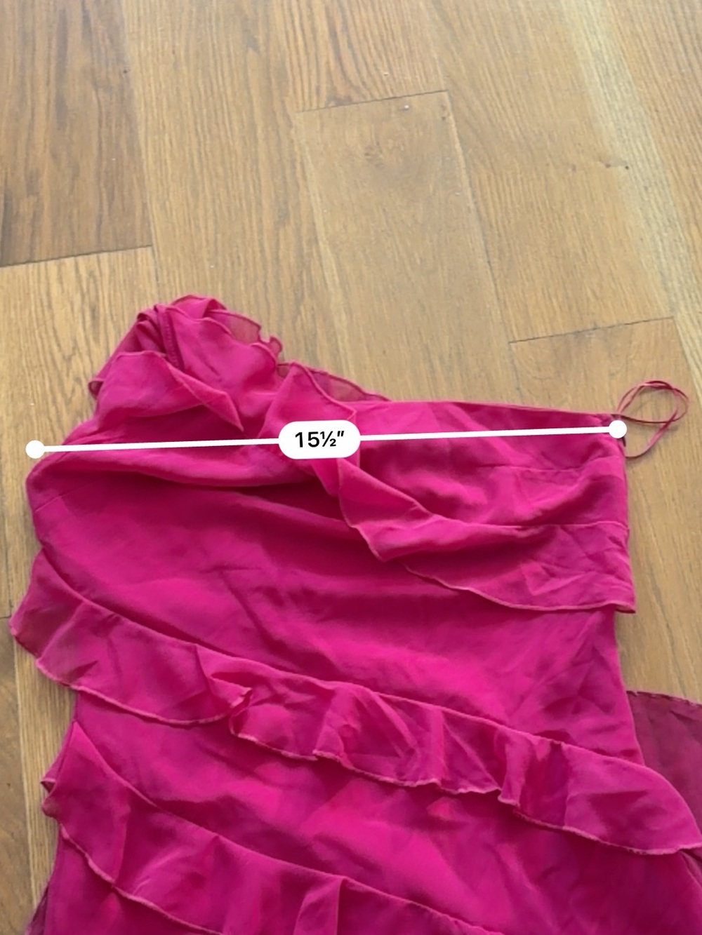 Mango Fuchsia Ruffled One-Shoulder Evening Dress - Picture 4 of 5